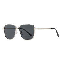 (Silver Gray)Herren Mode Piloten Sonnenbrille Metallgestell UV400 Sonnenschutz für Autofahren Party und