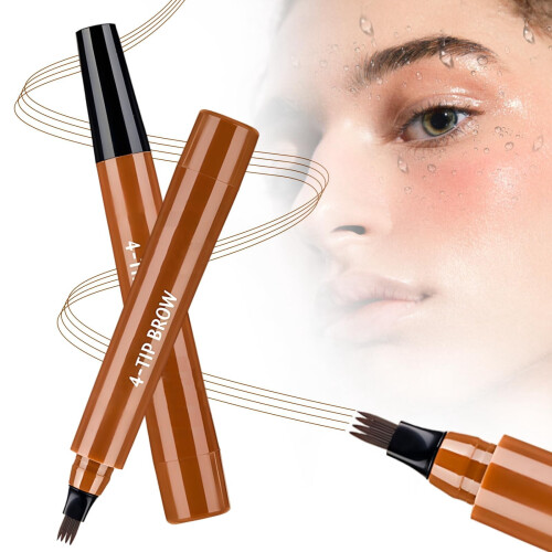 Microblading Eyebrow Pencil Waterproof 4-Tip Light Brown