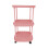 DAMAI Rolling Side Table Plastic 3-Tier Pink 1
