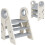 Foldable and Adjustable Kids Step Stool with Handle, Non-Slip, Grey 1