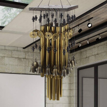 2X Carillon de Vent de Tube En Métal D'Intérieur Extérieur avec la Cloche de Cuivre Grands Carillons de Vent 80cm
