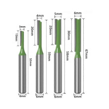 4pcs 6mm Shank Straight Flute Router Bits Wood Carving Engraving Milling Cutter Set
