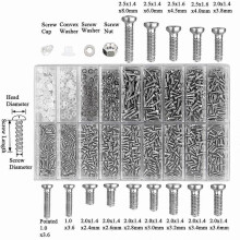 Kit de 1000 vis de réparation pour lunettes de soleil, comprenant 1000 petites vis en acier inoxydable et un ensemble d'outils.