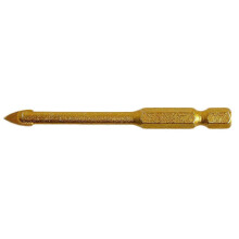 6-mm-Gold-Keramikfliesen-Glasbohrer-Set mit 1/4-Zoll-Sechskantschaft und Bohrfutter für Rotationsbohrer