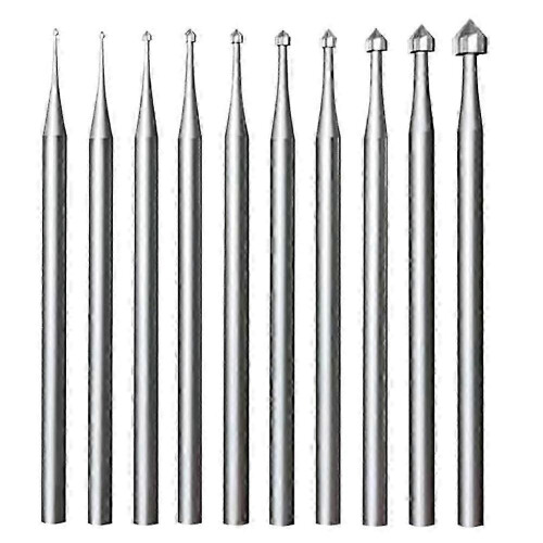 Cylinder Stone Setting Burrs 10Pcs 3/32In Shank for Jewelry