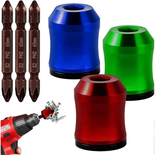 Seese 6-Piece Magnetic Screwdriver Bit Holder Set with Magnetizer Tool for Secure Fastening