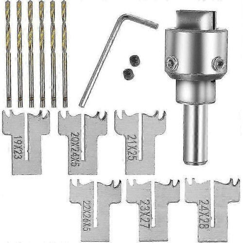 30 stk. 16–21 mm ringborsett for treperlemaker, stålblad, trebearbeiding