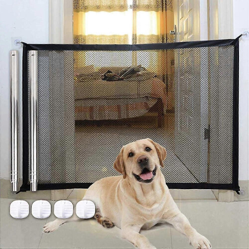Cancello pieghevole per cani, cancello magico per cani e gatti, barriera di sicurezza per interni