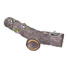Lifelike Woodgrain Cat Tunnel Collapsible Washable Interactive Kitten Tube Toy Pup Rabbits