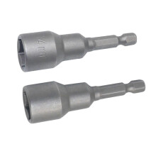 Magnetyczna końcówka do wkrętaka nasadowego 14 mm, trzpień sześciokątny 1/4 cala, stal CRV, 2 szt., szybki montaż