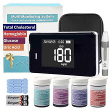 Kit completo per il test di emoglobina, colesterolo e acido urico con 40 strisce per il monitoraggio della salute.