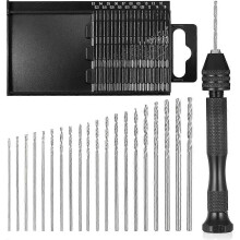 21 szt. metrycznych mini wierteł Micro Carb Jet 0,3-1,6 mm imadło wiertarskie ręczne do drewna biżuteria DIY