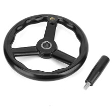 Poignée de tour YEMAA 250*22 mm en bakélite noire antidérapante à 3 branches pour machine-outil