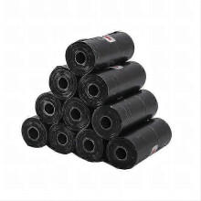 Pet Poop Bags 31.5x22 cm Black Waste Pouches 5 Pack Disposable Dog Trash Bags