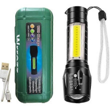 Lampe torche rechargeable étanche IPX4 à double éclairage, noire, taille unique 25-26