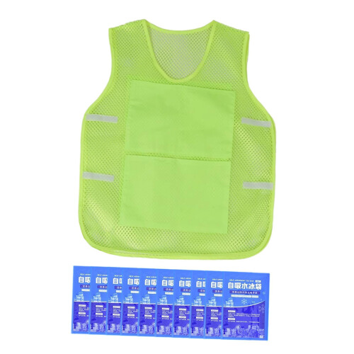 Cooling Ice Vest Lightweight Green with 8 Reusable Ice Packs 2