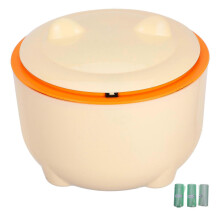 1 Set Sealed Cat Litter Box with Lid 90pcs Bags Odorless Reusable Pet Waste Container