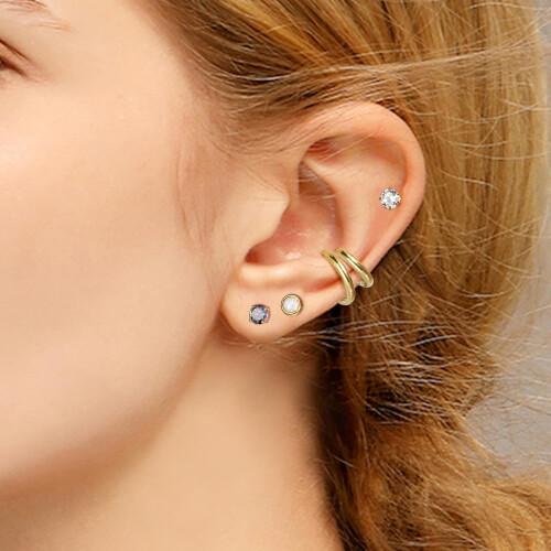 Titanium Earrings for Women and Men 20G Flat Back Studs and 1