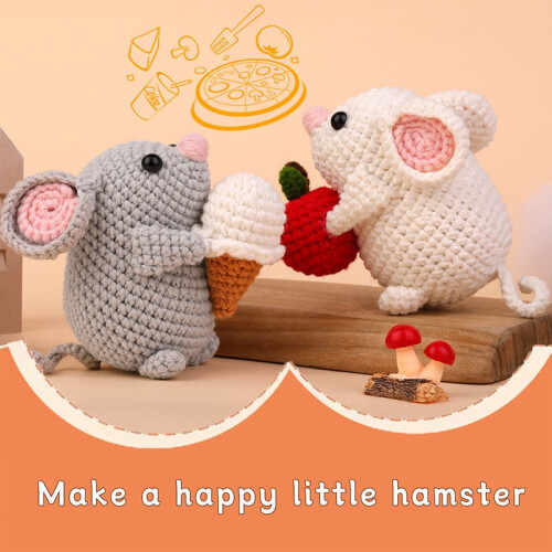Beginner Crochet Kit with Animal Patterns and Wool Yarn