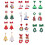 Holiday Dangle Earrings Santa Reindeer Snowflake 4