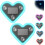 Solar LED Car Ambient Light Heart-Shaped Triangle Ice Blue 1