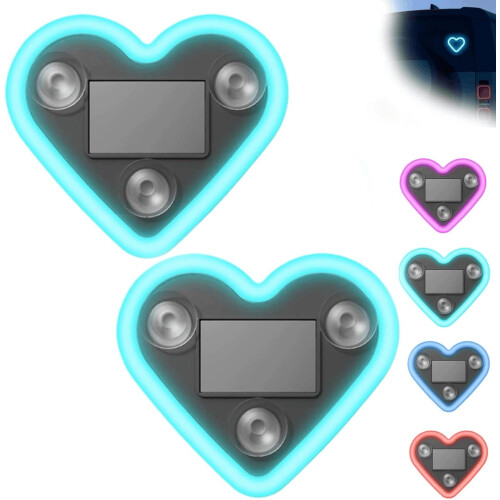 Solar LED Car Ambient Light Heart-Shaped Triangle Ice Blue