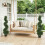 Homcom Artificial Cypress Topiary Tree with 700 Leaves, Set of 2 9