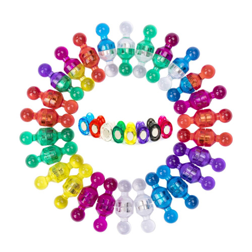 28Pcs Strong Push Pin Magnets for Craft and Fridge with 1