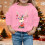 Children's Santa Pullover with Reindeer Print, Round Neck, 2