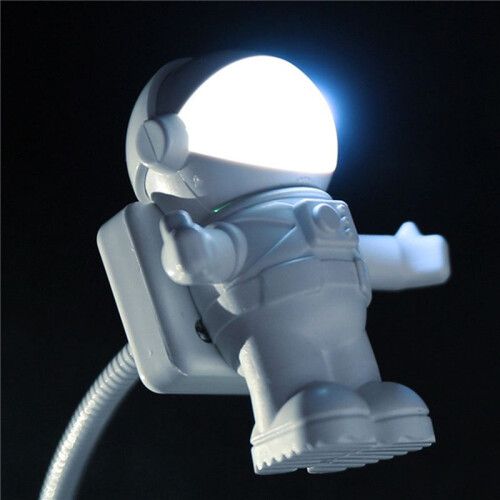 2X LED USB Night Light Astronaut Shape Lighting Adjustable Foldable for Computer PC Laptop Novelty Spaceman Lamp 2