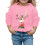 Children's Santa Pullover with Reindeer Print, Round Neck, 1