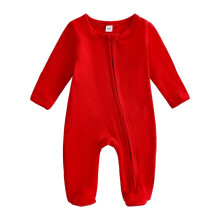 Baby Christmas Jumpsuit Winter Long Sleeve Striped Footed