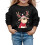 Kids Christmas Pullover Reindeer Print Round Neck Long 1