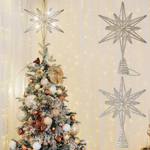 LED Snowflake Tree Topper Metal 13 inches 1