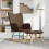 VidaXL vidaXL Schaukelsessel mit Hocker Braun Stoff 1