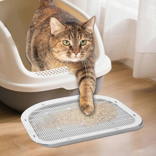 Senior Cat Litter Box Ramp with Anti-Tracking System Scratch-Resistant Washable Step Pad 1