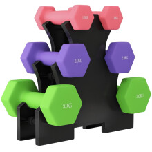Hex Dumbbells Set 1kg-3kg with Rack