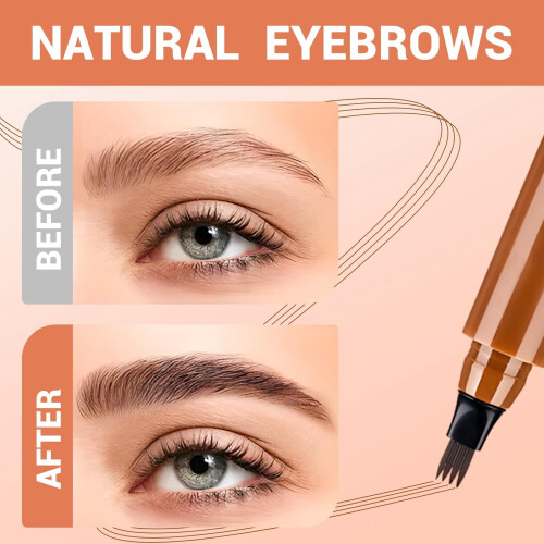 Microblading Eyebrow Pencil Waterproof 4-Tip Red Brown 2