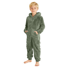 Flannel Hooded Jumpsuit for Toddlers and Kids 1-12 Years