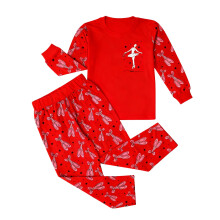 Girls Two-Piece Home Outfit Set with Long Sleeve Top and