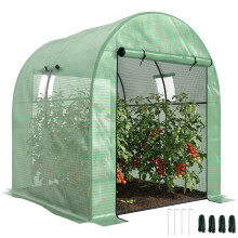 180 x 180cm Walk-In Polytunnel Greenhouse - Green