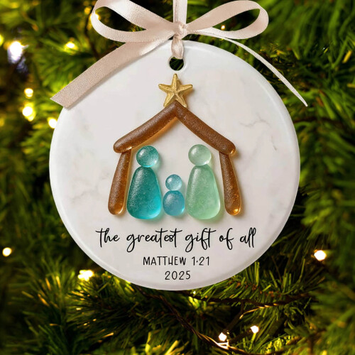 Crèche décorative 8 cm (3,15 pouces) 1 pièce, coffret cadeau 2