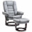 Grey PU Leather Recliner Chair with Footstool 1