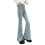 Flared Denim Jeans for Young Ladies Distressed Hem Bootcut 1