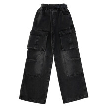 Girls Winter Cargo Jeans Lined Cozy Thickened Straight Leg