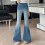 Vintage Flared Denim Jeans for Women - Stretch Bootcut, 5