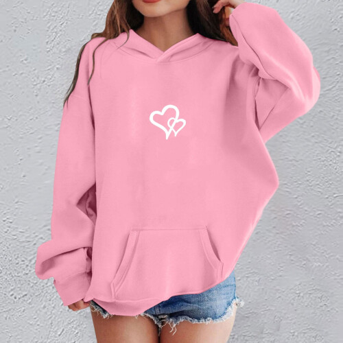 Girls Pullover Hoodie Sweatshirt Printed Long Sleeve with 1