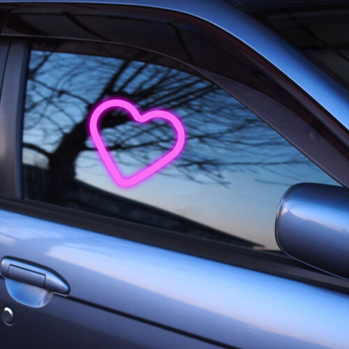 Solar LED Car Ambient Light Heart-Shaped Triangle Red 2pcs 1