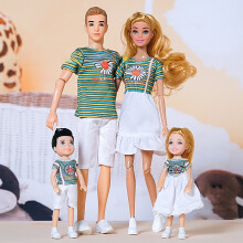 (Style C)4 peças bonecas 30 cm personagens da família usando sapatos com acessórios de moda para brincar