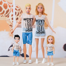 (Style F)4 peças bonecas 30 cm personagens da família usando sapatos com acessórios de moda para brincar
